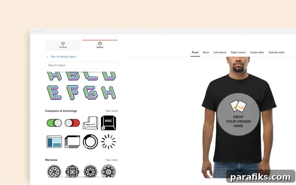 Start a Print-on-Demand Side Hustle with Zero Startup Cost 3 Here's an example from Printful's website of a shirt you could design.
