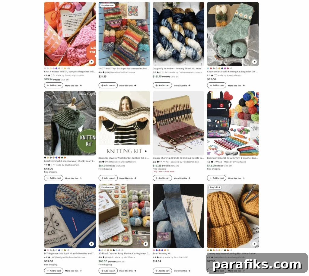 Earn Income as a Crafter: Proven Ways to Sell Your Handmade Goods 2 Knitting kit example including yarn, instructions, and needles