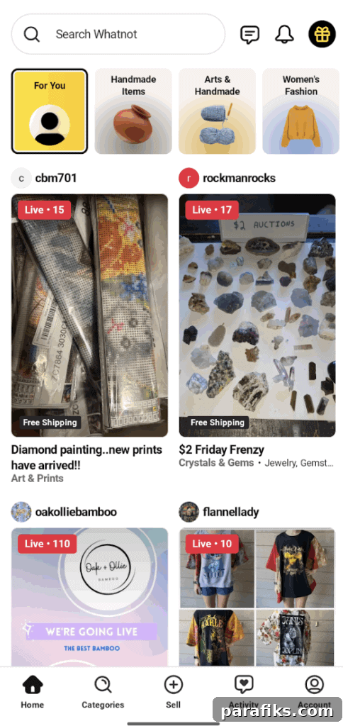 Whatnot Live Shopping App Review — Is It Worth Trying? 3 Here's what the Whatnot app looks like on the home feed.