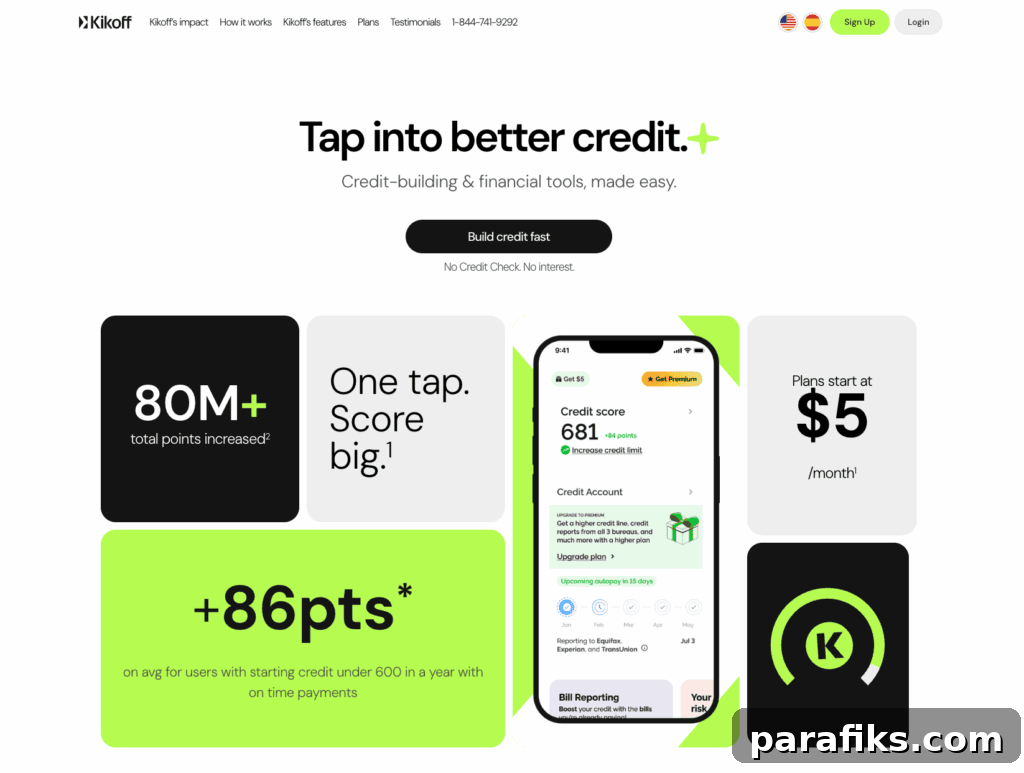 Kikoff Review: Does the $5 Credit-Building Tool Improve Your Score? 2 Kikoff homepage