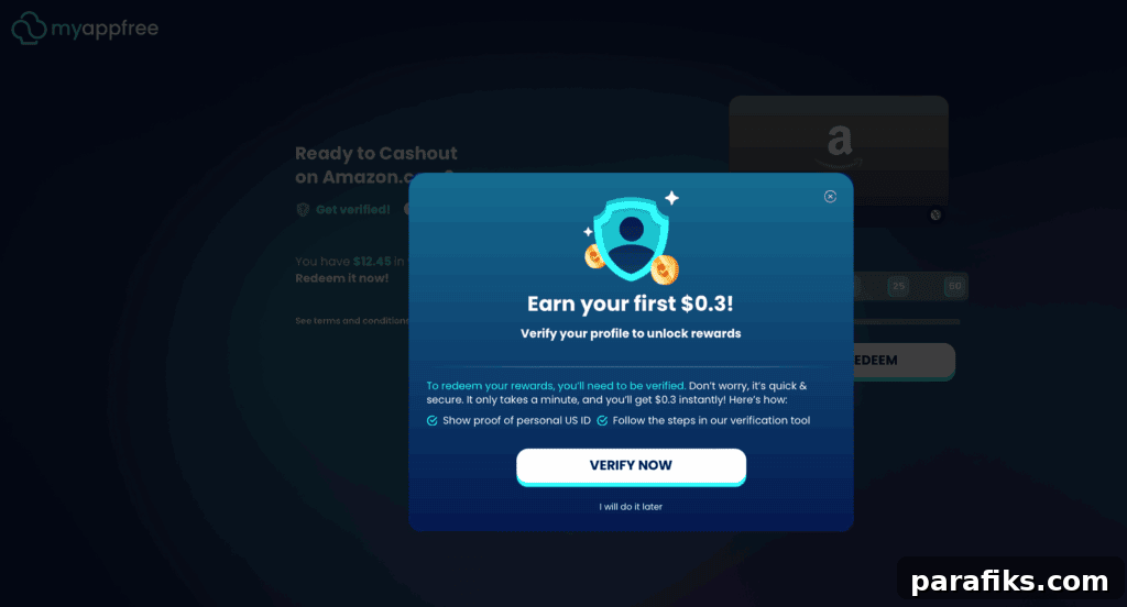 MyAppFree Review: How I Made Money From My Phone 8 Verification screenshot