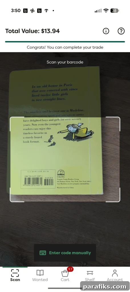 Here's a picture of my app and what it looked like when I scanned a book. Very easy!