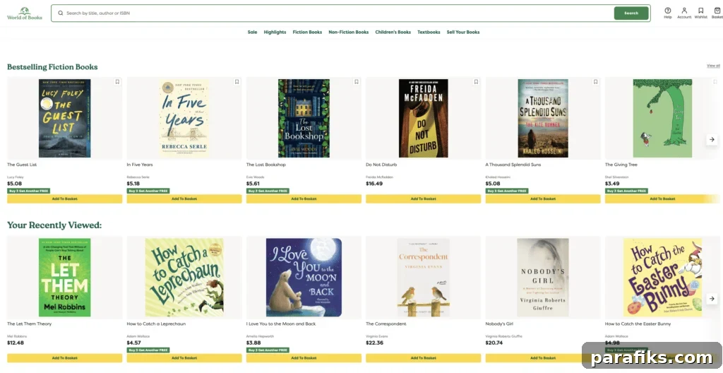 Here's what it looks like if you are interested in buying books from World of Books.