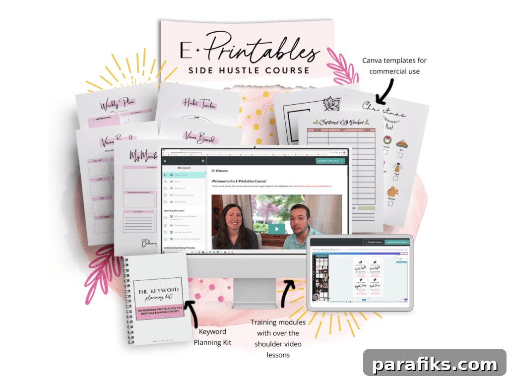 If I Opened an Etsy Printables Shop Today: My Exact Plan 5 eprintables course