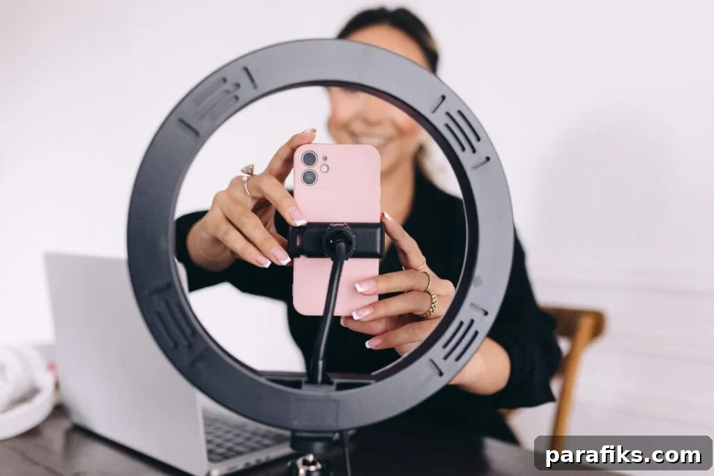 I've Tried 20+ Side Hustles — How to Prevent Burnout and Stay Productive 2 person setting up their phone camera and ring light for their side hustle