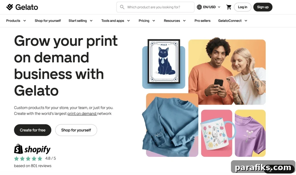 Gelato's homepage