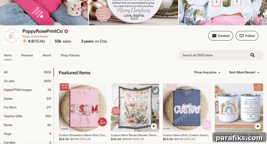 PoppyRosePrintCo Etsy Shop