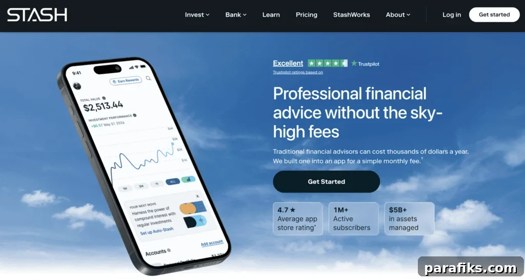 Stash Review: Is It the Right Choice for New Investors? 2 Stash homepage