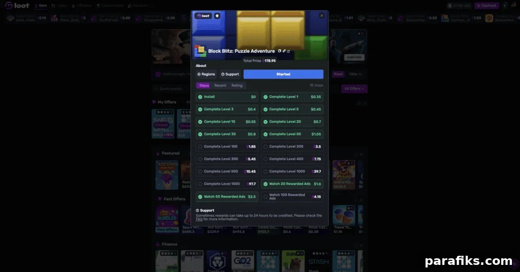 Gemsloot Review: Made $37.25 From One Game and an Offer 3 My Block Blitz screenshot.